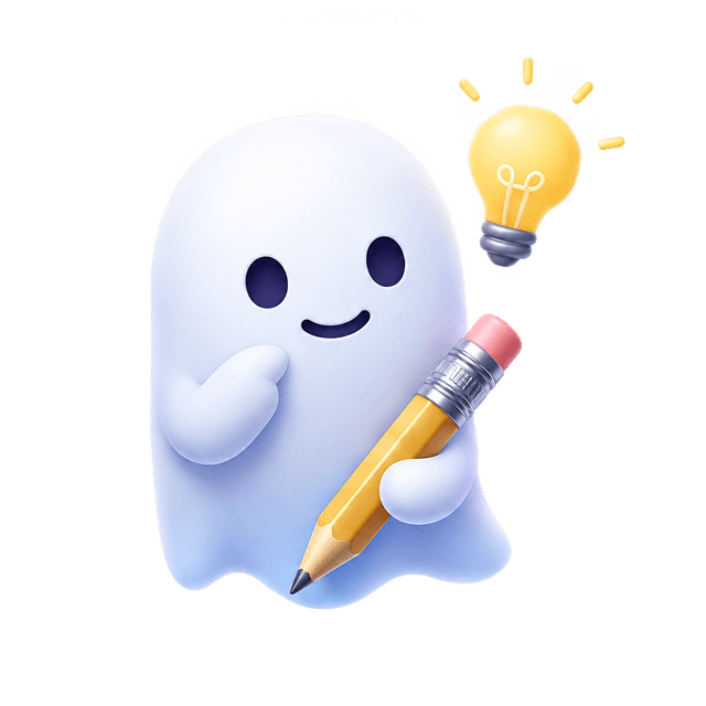 Decorative brand ghost illustration representing ideas