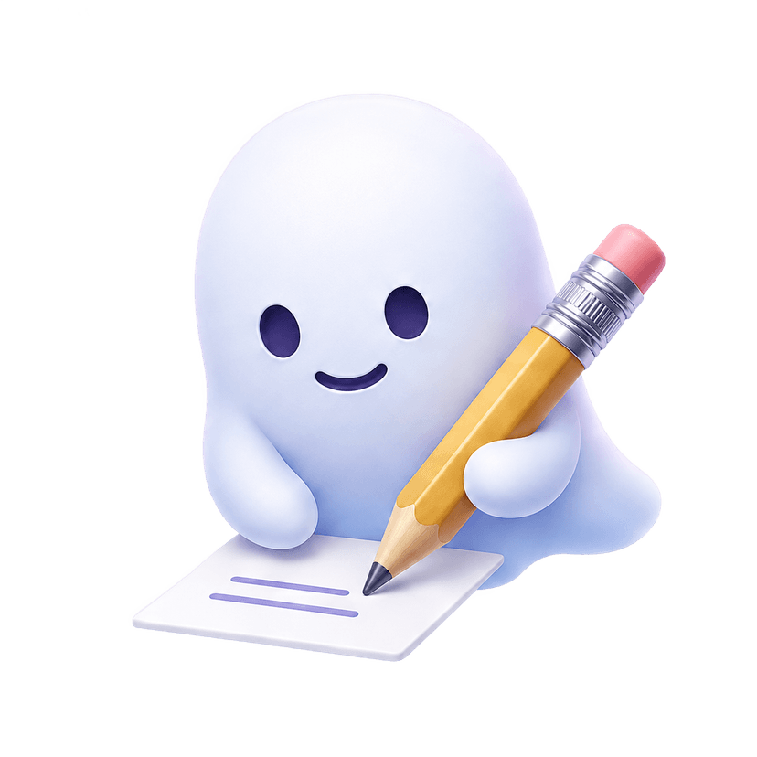Ghost writing drafts and notes